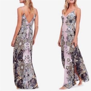 Free People Wildflower Maxi Slip Dress Lilac Medium